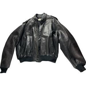 Michael Heller San Francisco Men 2XL Motorcycle Jacket Black Leather Long Sleeve